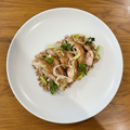 Braised Chicken Thigh, Farros, Portwine sauce